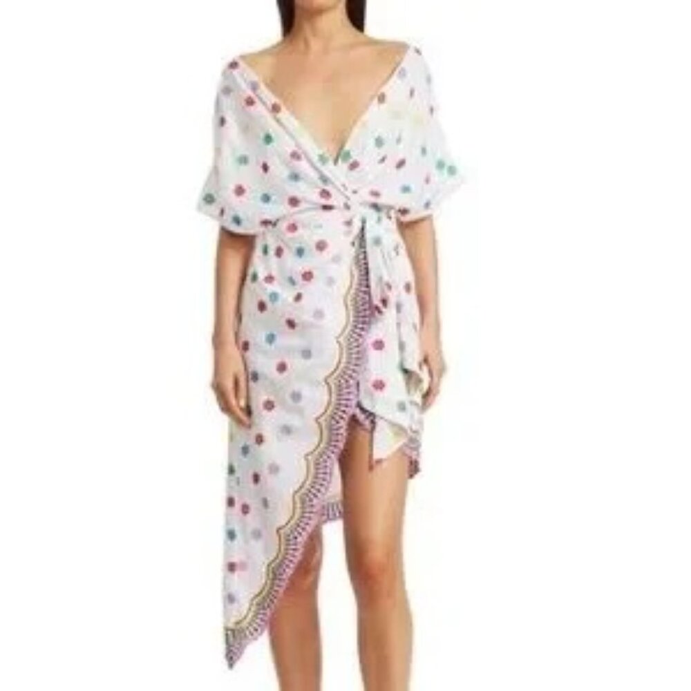 ALL‎ THINGS MOCHI Camila Embroidered Side-Tie Dress SZ S